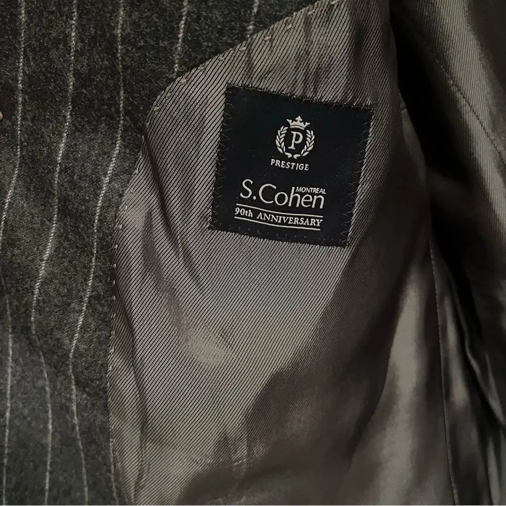 S. Cohen Prestige Vitale Barberis Canonico Wool Pinstripe Blazer Sport Coat 42R